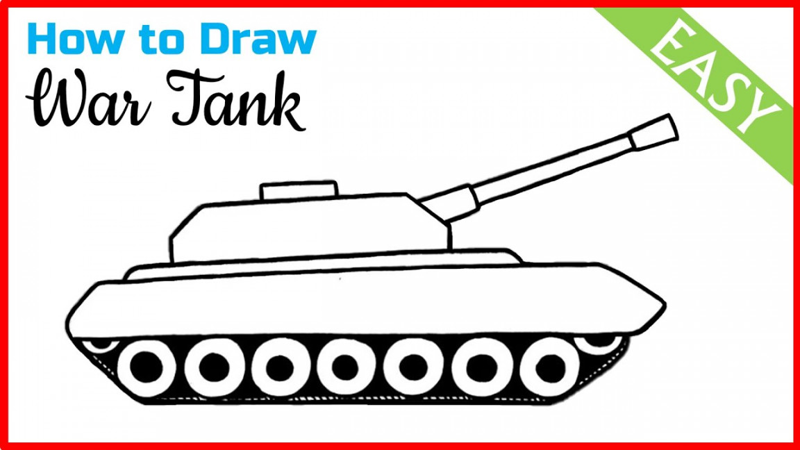 How to Draw a Tank Step by Step  Easy Army Tank Drawing For Kids