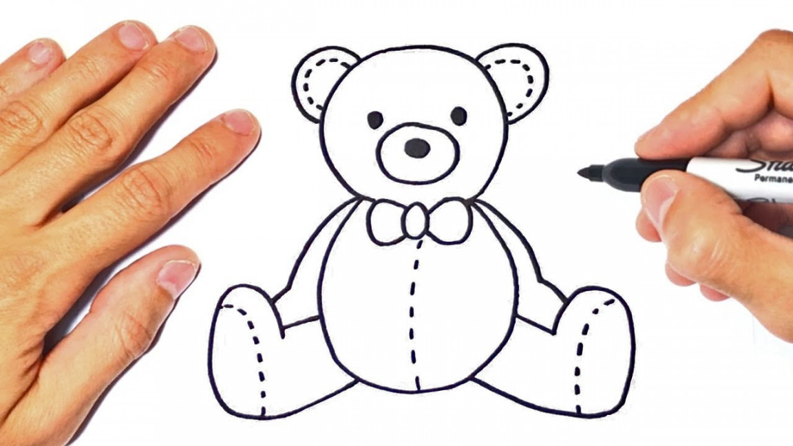 How to draw a Teddy Bear Step by Step  Drawings Tutorials