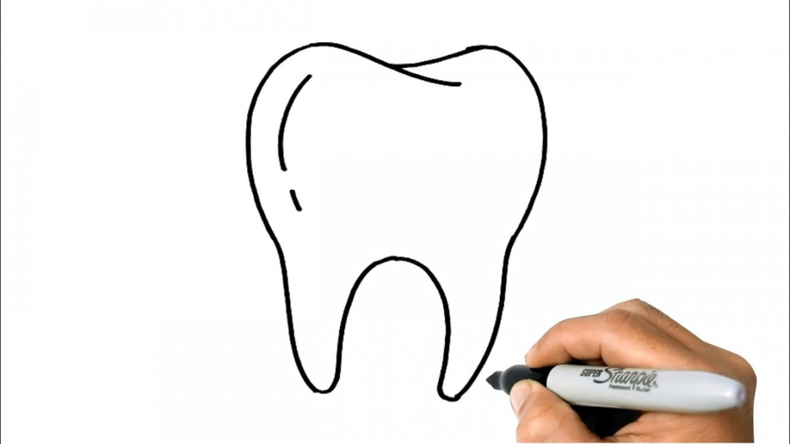 How to DRAW a TOOTH Easy Step by Step