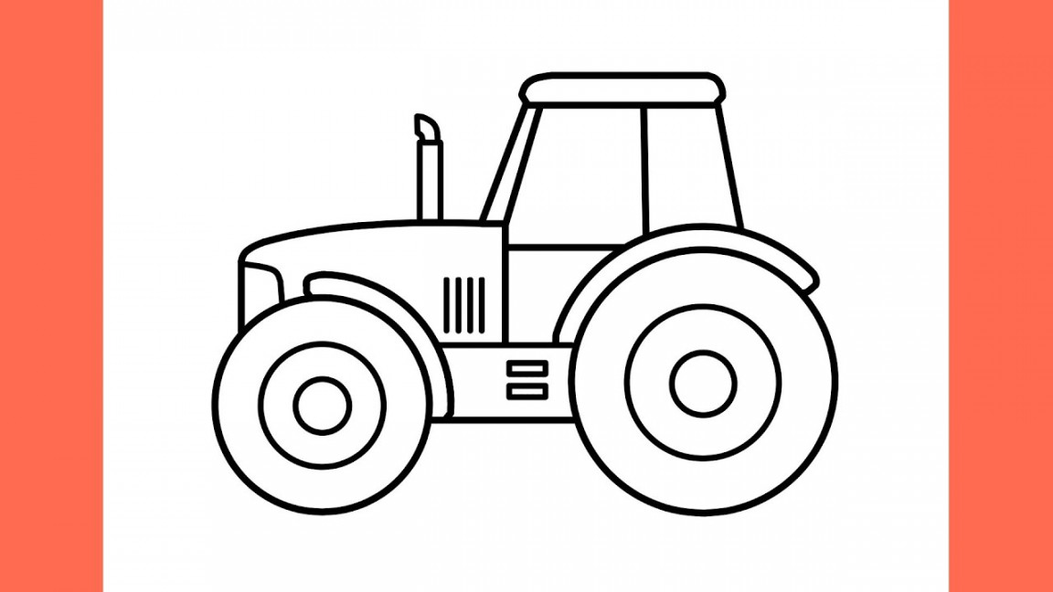 How to draw a TRACTOR step by step / drawing tractor easy