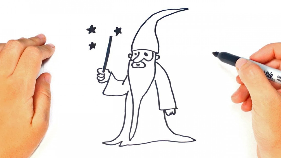 How to draw a Wizard Step by Step  Wizard Drawing Lesson