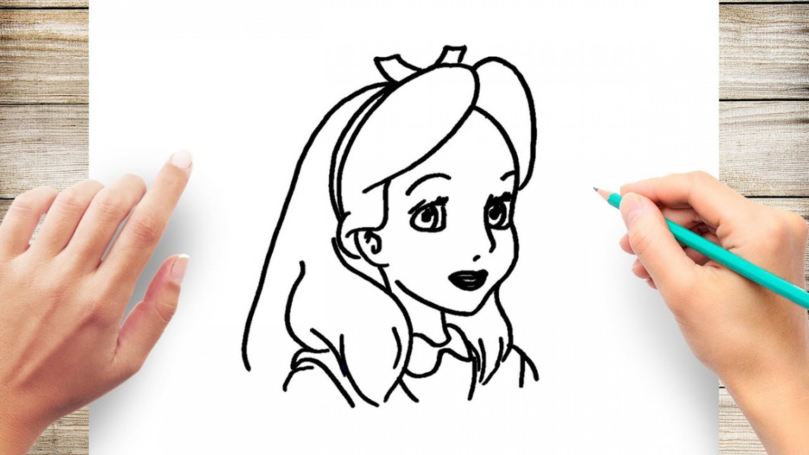 How to draw alice in wonderland