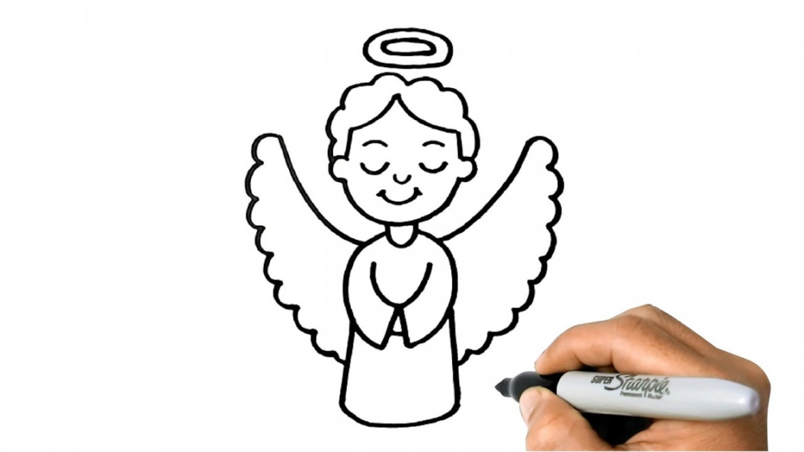 How to DRAW an ANGEL Easy Step by Step