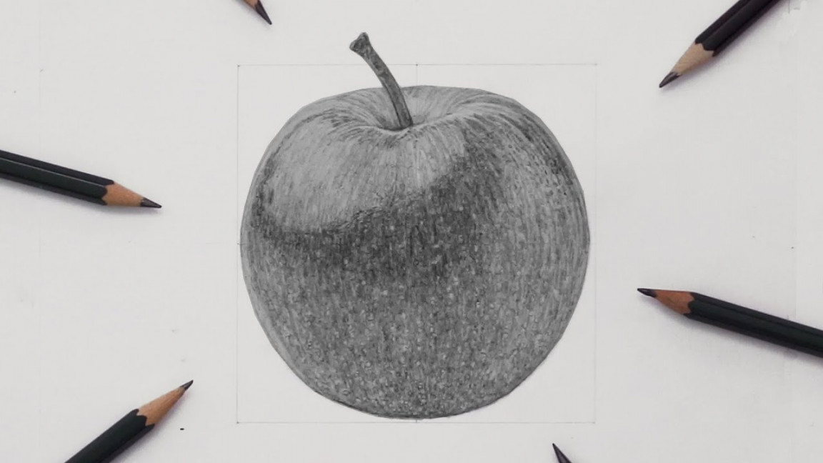 How To Draw an APPLE using Pencils