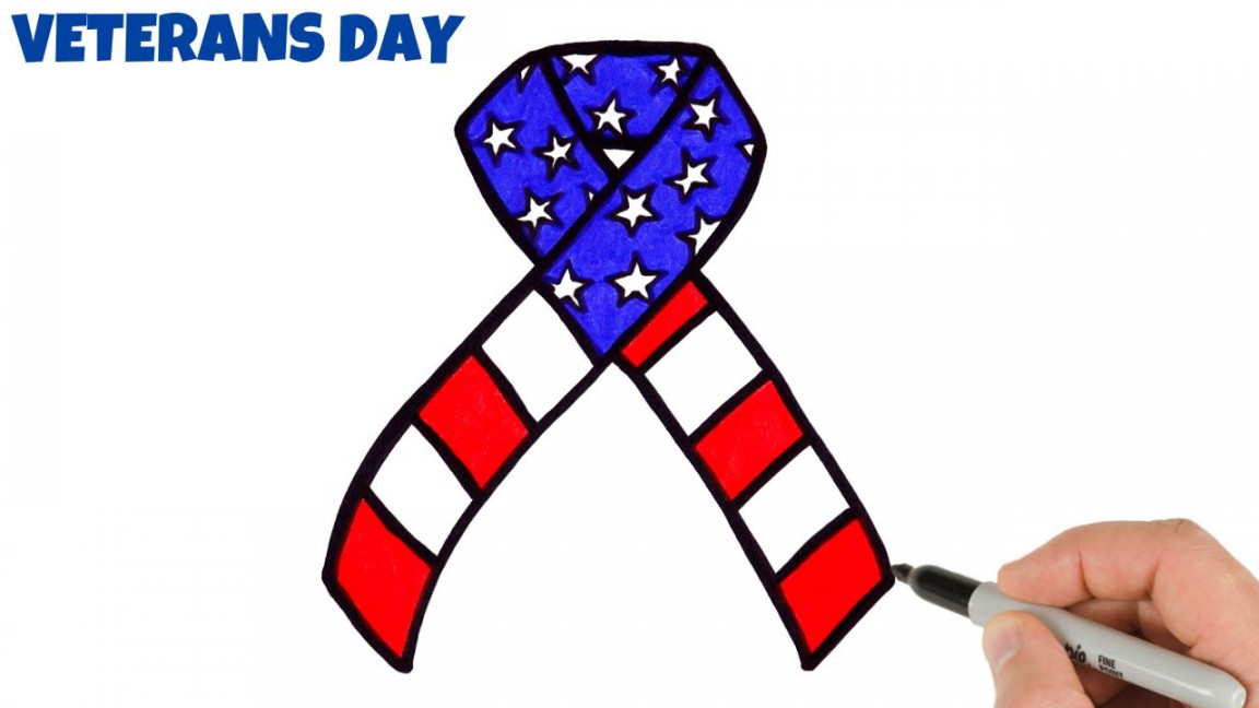 How To Draw An Armed Forces Ribbon  Veterans Day Drawings