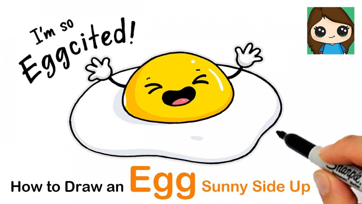 How to Draw an Egg Sunny Side Up 🍳Cute Pun Art #