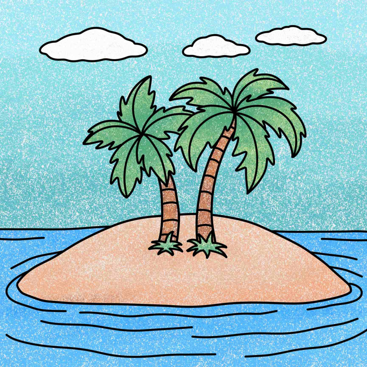 How to Draw an Island - HelloArtsy