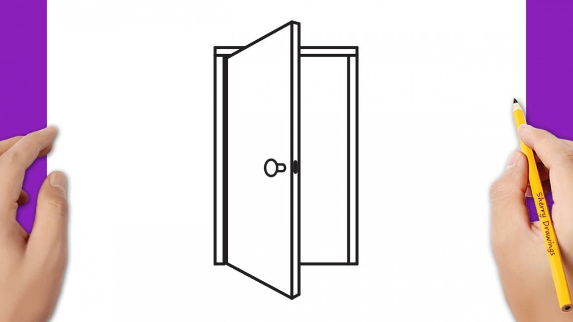 How to draw an open door