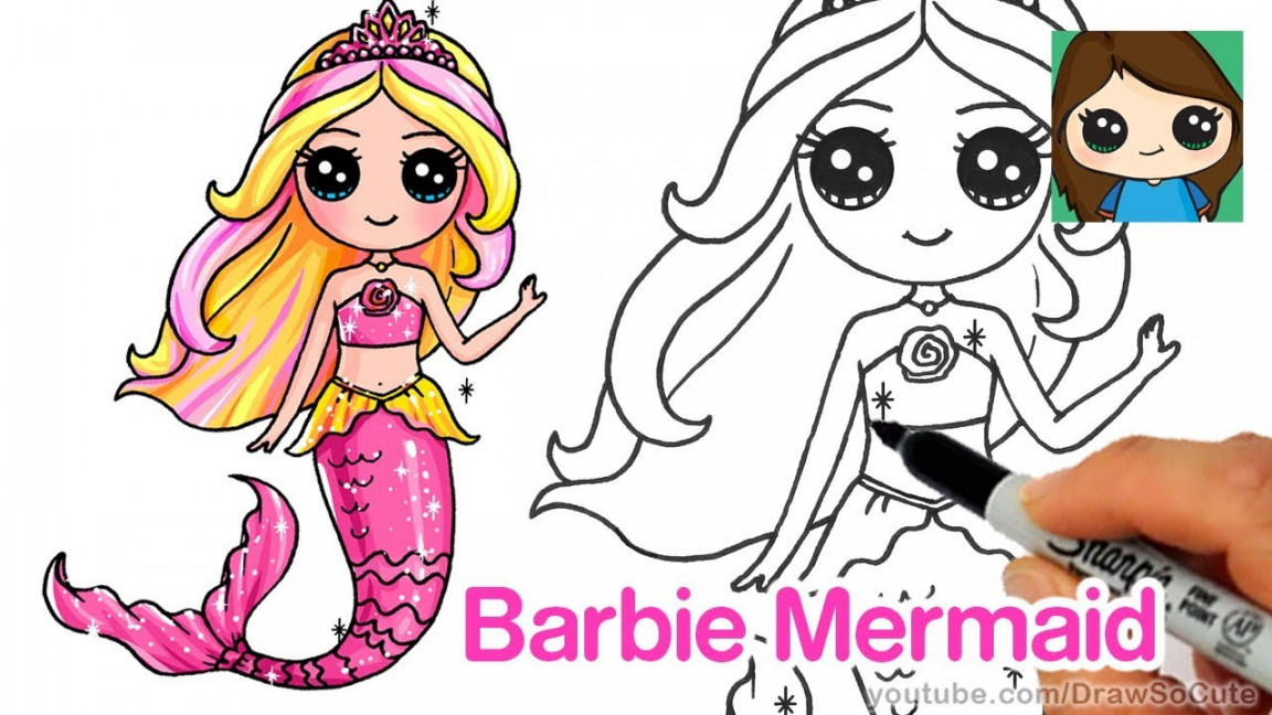 How to Draw Barbie Mermaid Chibi