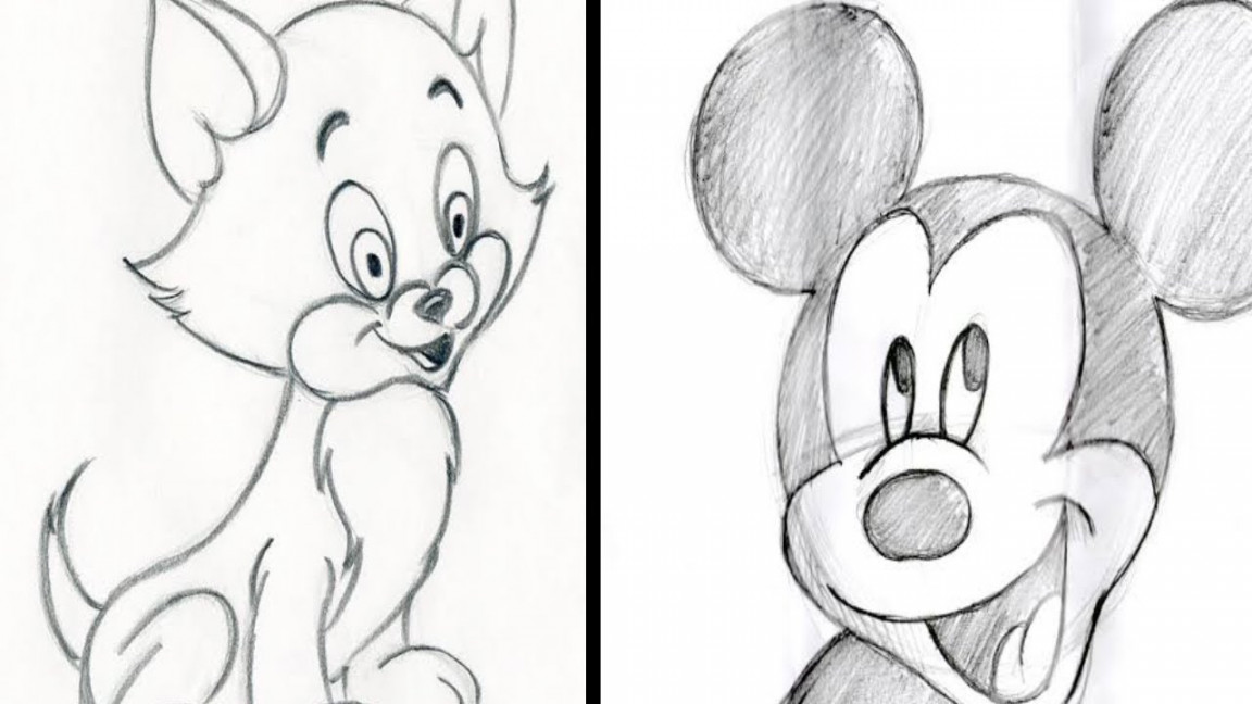 How to Draw Cartoon/ Step by Step Easy Pencil drawing - Cartoon Pencil  Drawing Tutorial for Kids