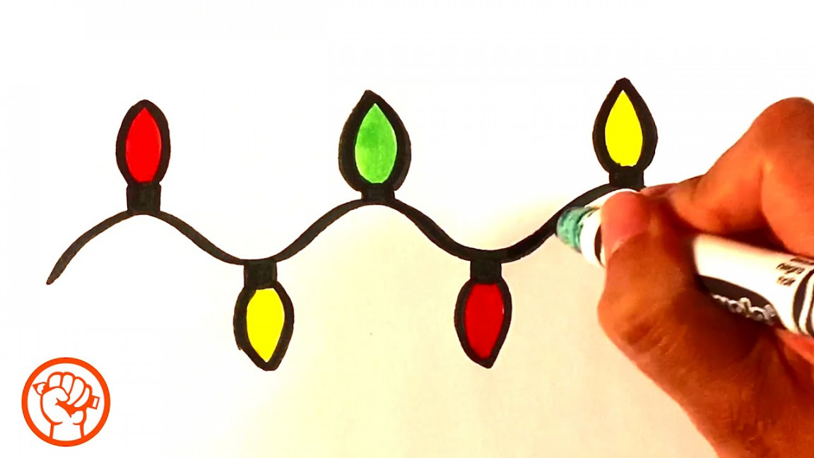 How to Draw Christmas Lights - Easy Pictures to Draw