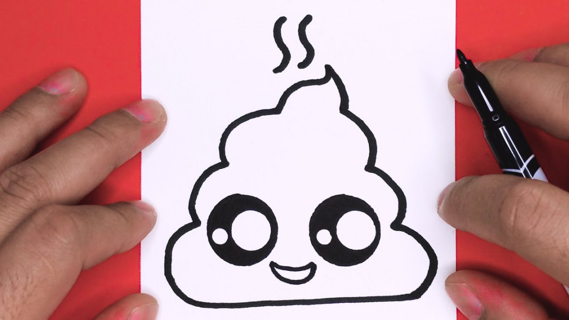 HOW TO DRAW CUTE POOP, DRAW CUTE THINGS