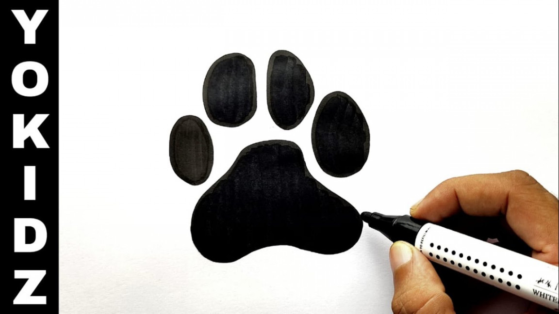 How to draw dog paws  Dog Paw Drawing