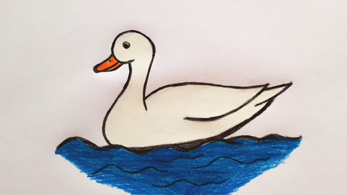 How to Draw Duck (very easy) step by step  Duck drawing