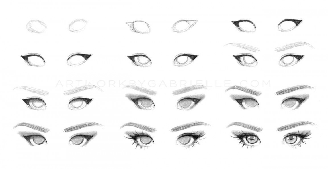 How To Draw Eyes - Step by Step Tutorial by GabrielleBrickey on