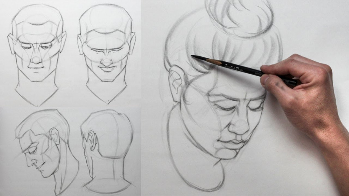 How to Draw Faces Looking Down  Loomis Method Monday Ep