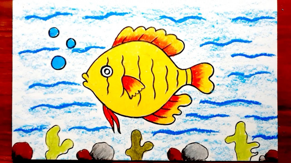 How To Draw Fish  Under Water Scenery Drawing  Fish Drawing Easy   Creativity Studio.