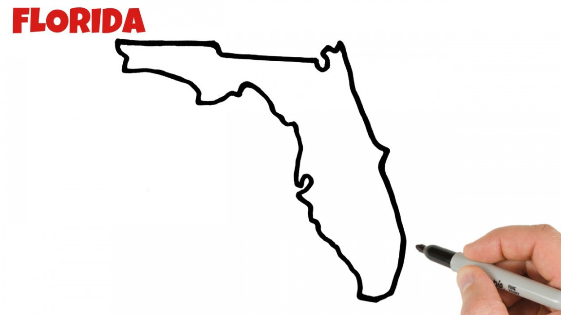 How to Draw Florida Map Easy