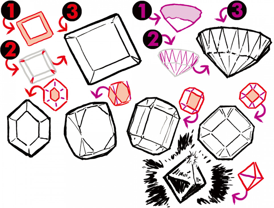 How to draw Gems, Crystals, and Gold  Art Rocket