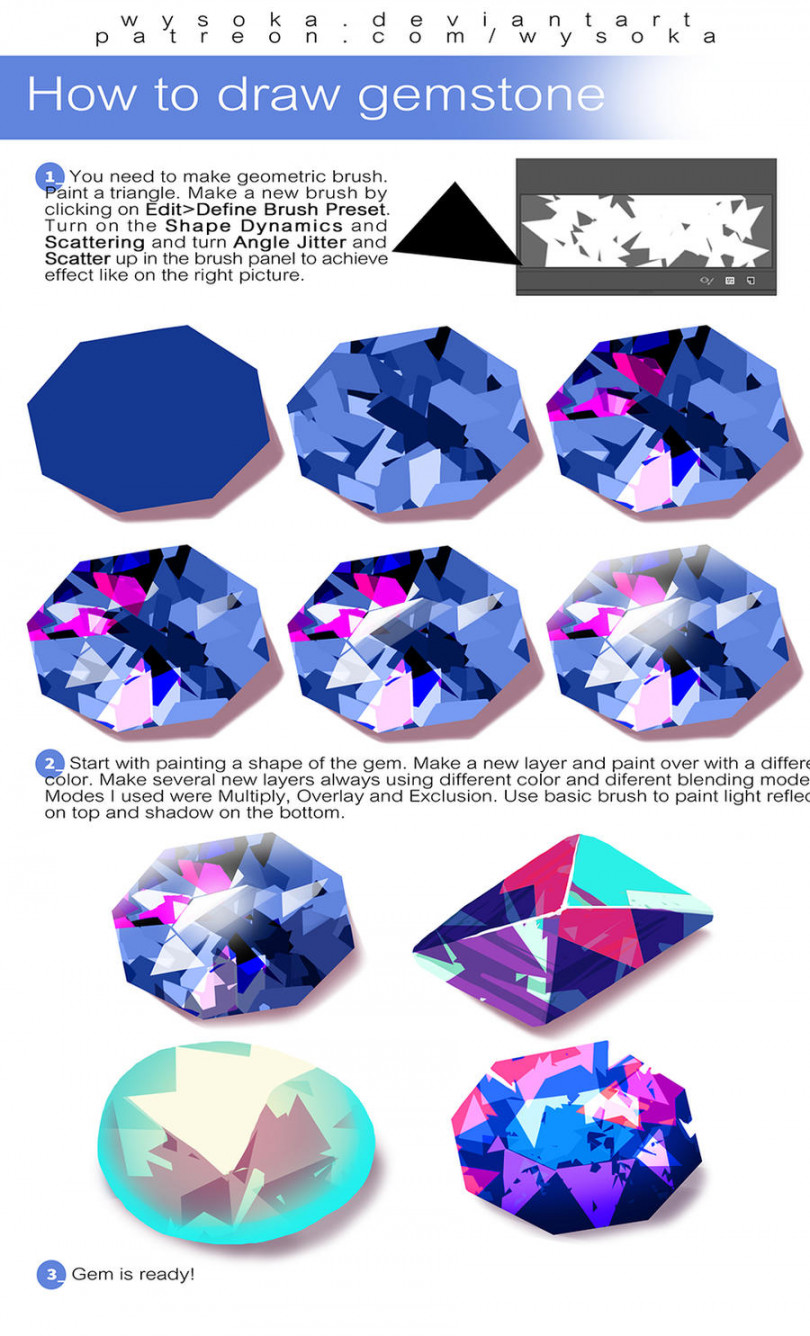 How To Draw Gemstones by wysoka on DeviantArt