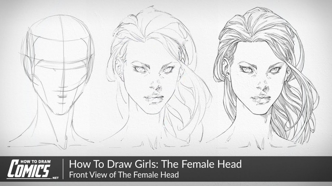 How To Draw Girls: The Female Face  Front View of The Female Head