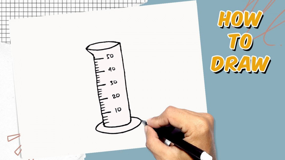 How to Draw Graduated Cylinder simple Drawing