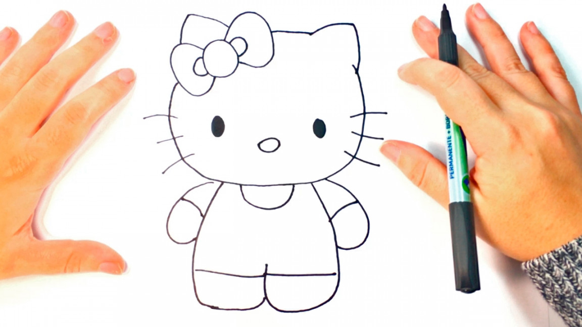 How to draw Hello Kitty  Hello Kitty Easy Draw Tutorial