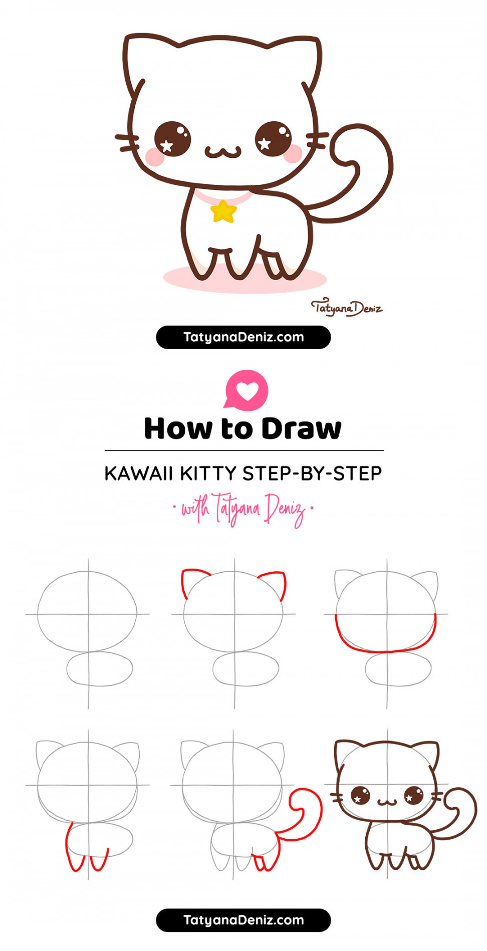 How to draw kawaii cat: easy step-by-step drawing tutorial