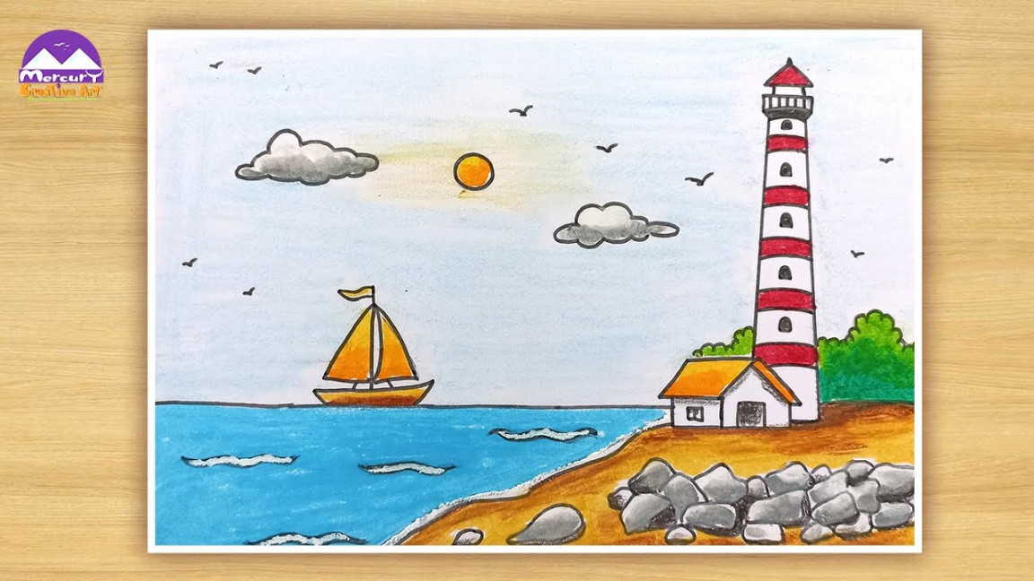 How to draw Lighthouse Drawing