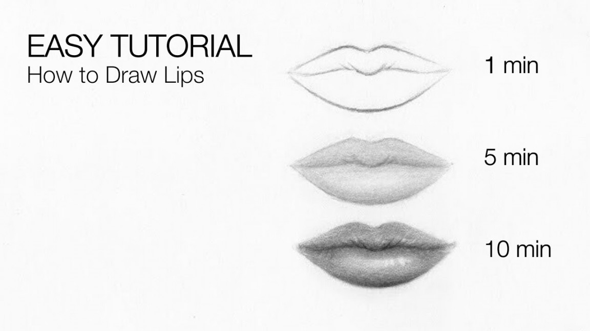 How to Draw Lips & Mouth in  MINUTES - EASY Tutorial for BEGINNERS