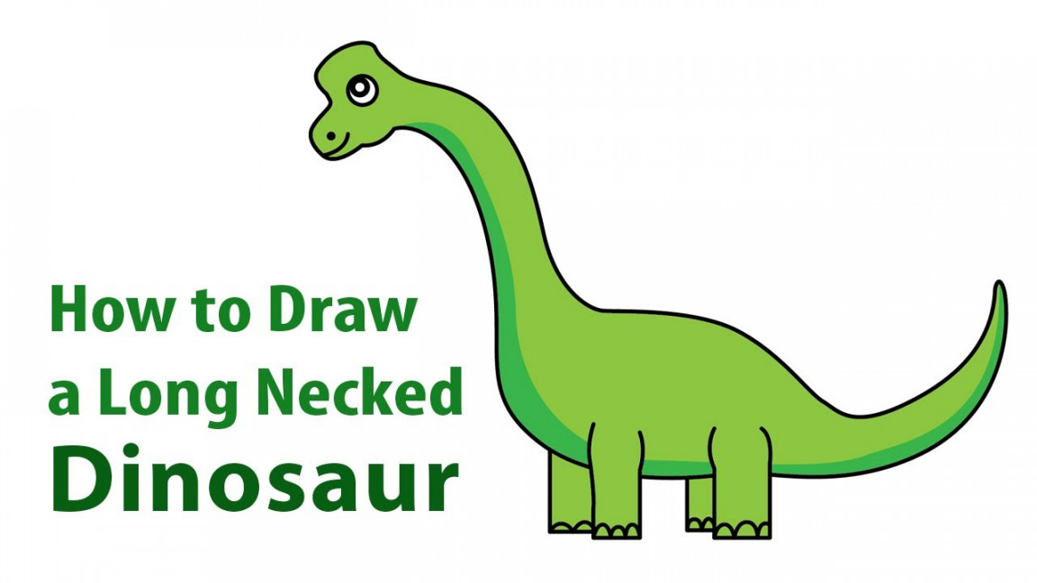 How to Draw Long Necked Dinosaur  Draw Dinosaur Easy Step by Step  Learn  To Draw Brachiosaurus