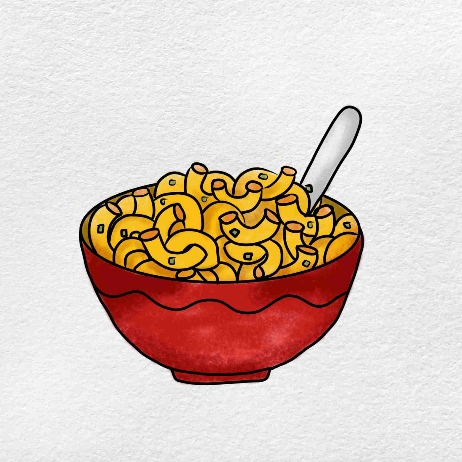 How to Draw Macaroni and Cheese - HelloArtsy