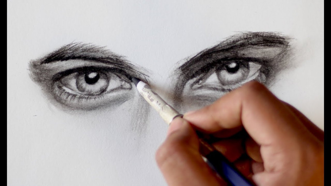 how to draw male eyes step by step tutorial