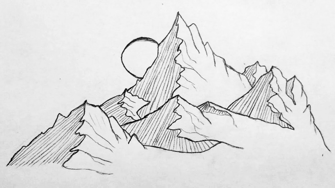 How to draw mountains for Beginners / MOUNTAIN DRAWING FOR BEGINNERS