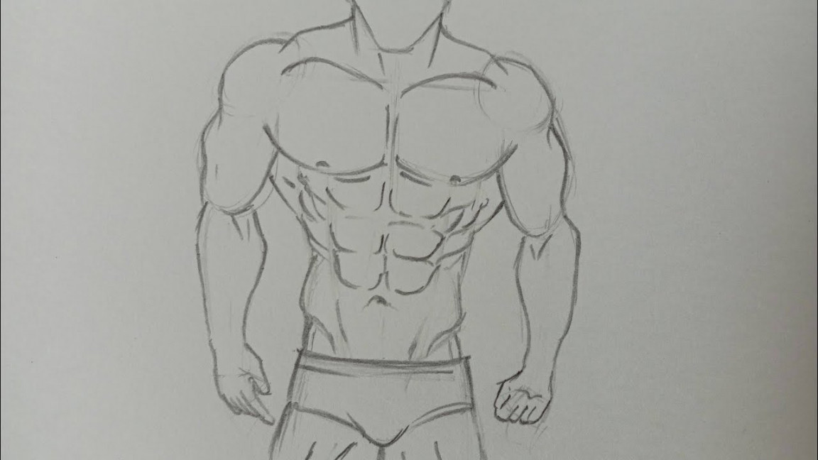 How to draw muscular man