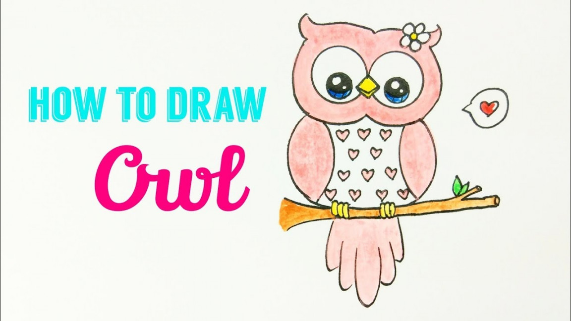 HOW TO DRAW OWL 🦉  Easy & Cute Owl Drawing Tutorial For Beginner