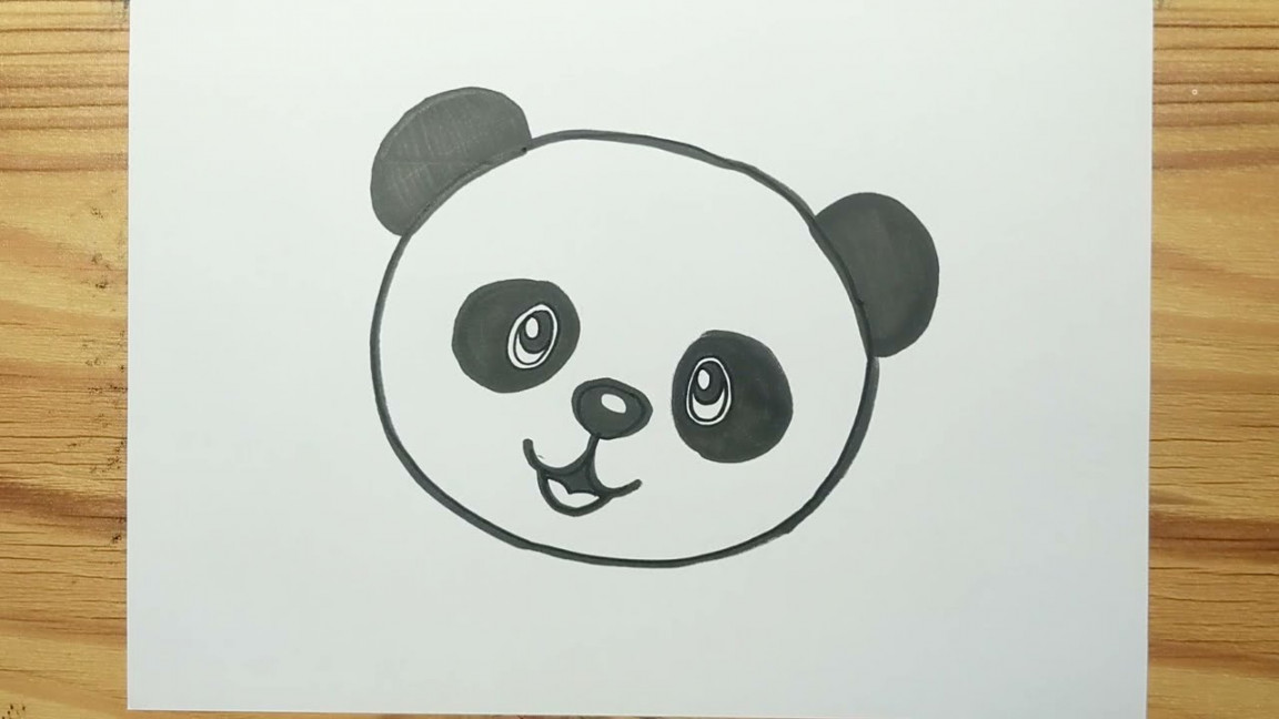 How to draw PANDA FACE with easy