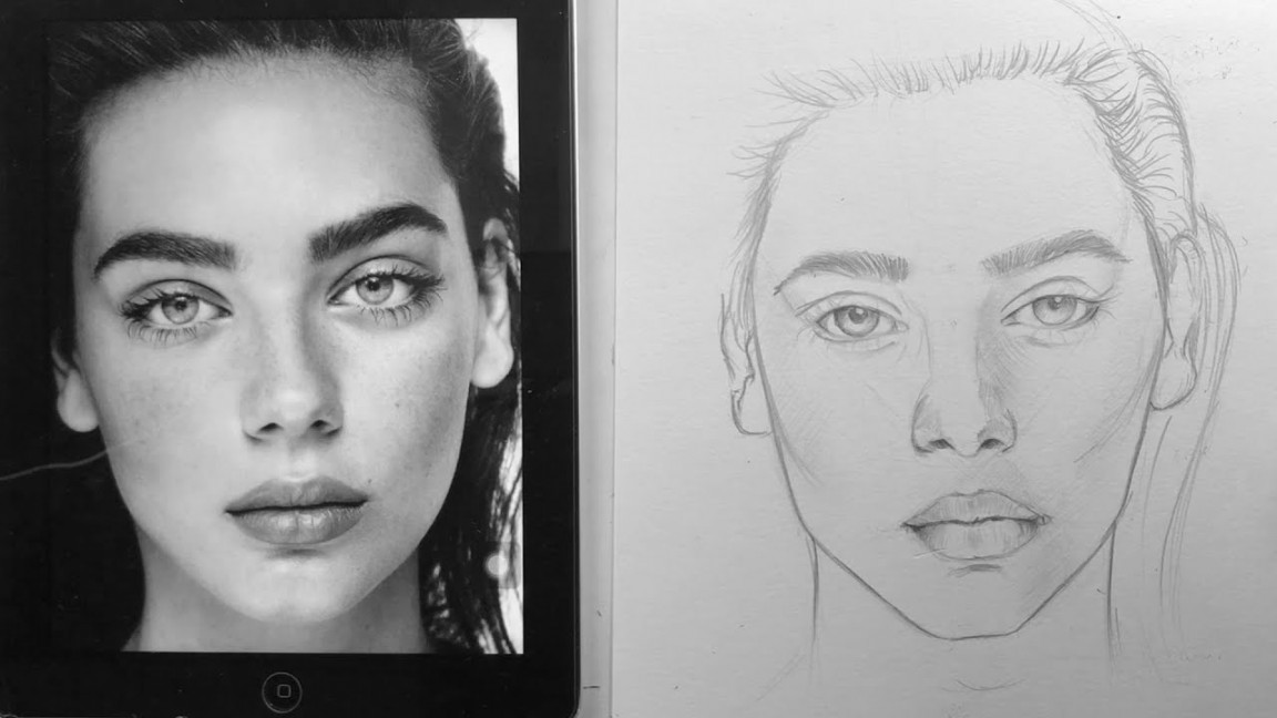 How to draw Perfect Face Outline for Beginners  Portrait Outline with  Simple and Easy Technique