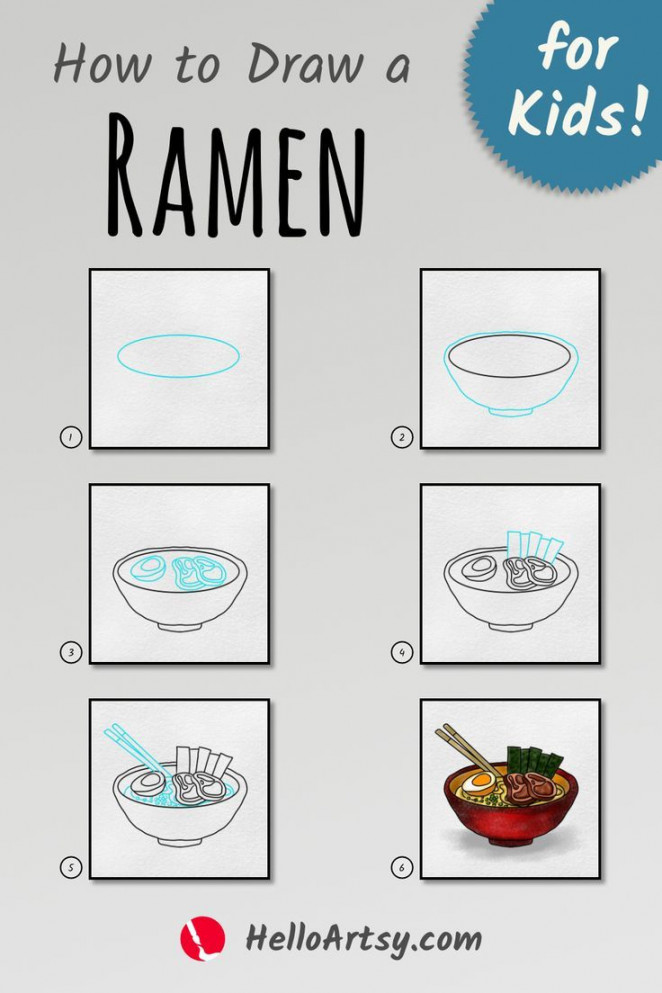 How to Draw Ramen - Drawing Lesson for Kids!  Drawing lessons for