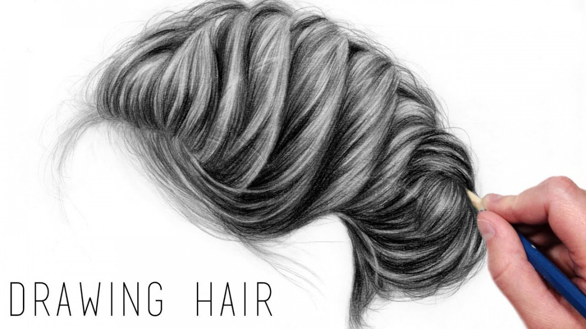 How to Draw Realistic Hair with Graphite Pencils  Drawing Tutorial Step by  Step