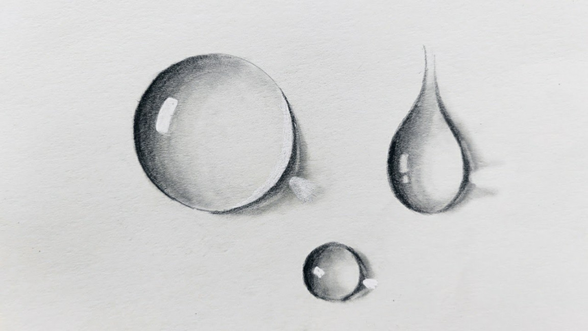 how to draw realistic water drop easily step by step how to draw water  drop with pencil