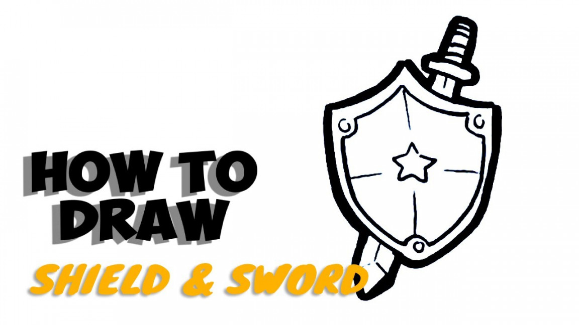 How to Draw Shield and sword  Easy Drawings