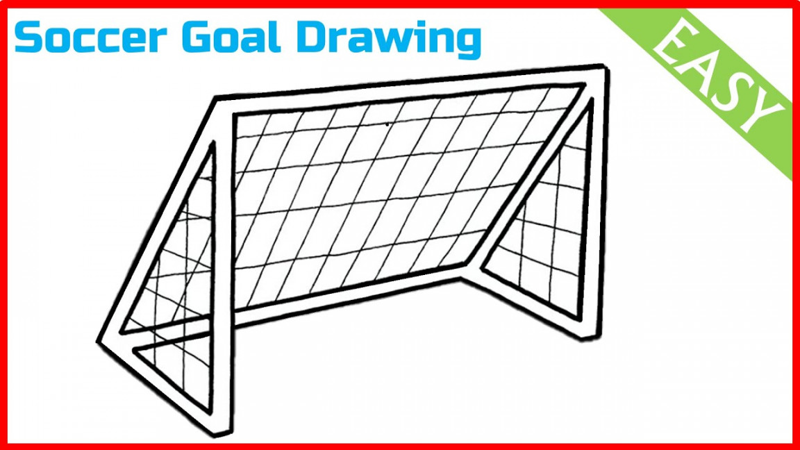 How to Draw Soccer Goal  Soccer Net Drawing  Football Goal Post Drawing  Easy