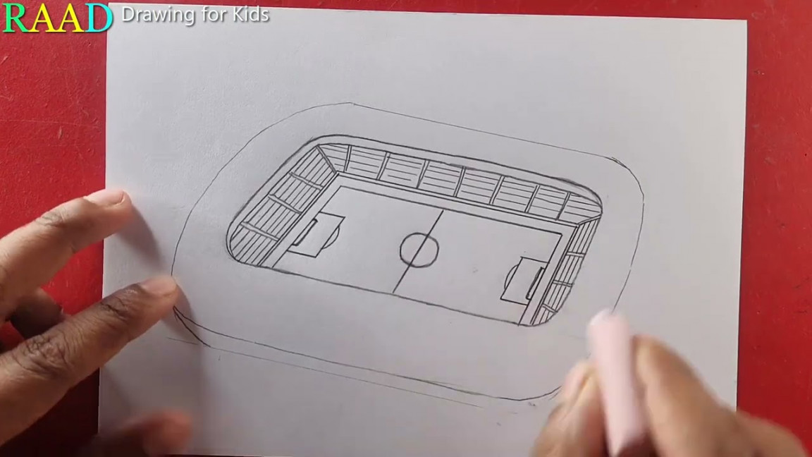 How to draw Stadium  Easy Playground drawing