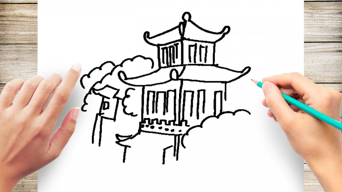 How to Draw Summer Palace in China Step by Step