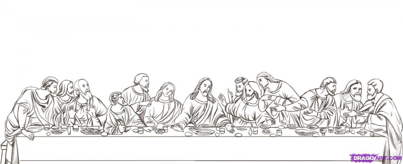 How to Draw The Last Supper, Step by Step, Art, Pop Culture, FREE