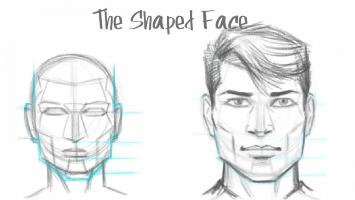 How to Draw the Male Face - Basic Drawing Tutorial (The Shaped Face)