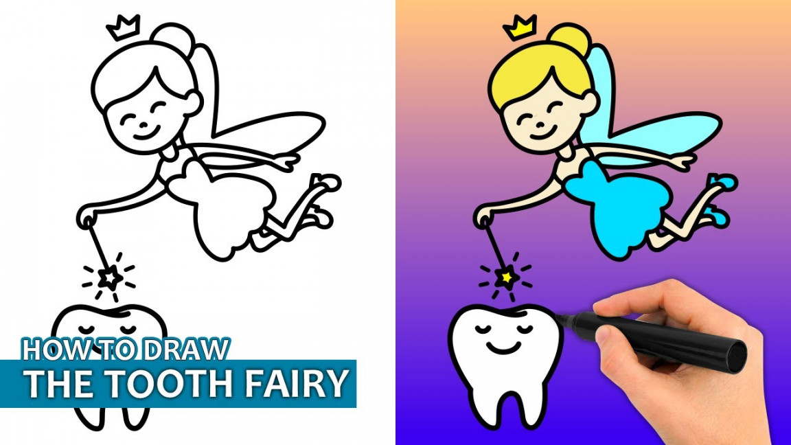 How To Draw The Tooth Fairy (Easy Drawing Tutorial)