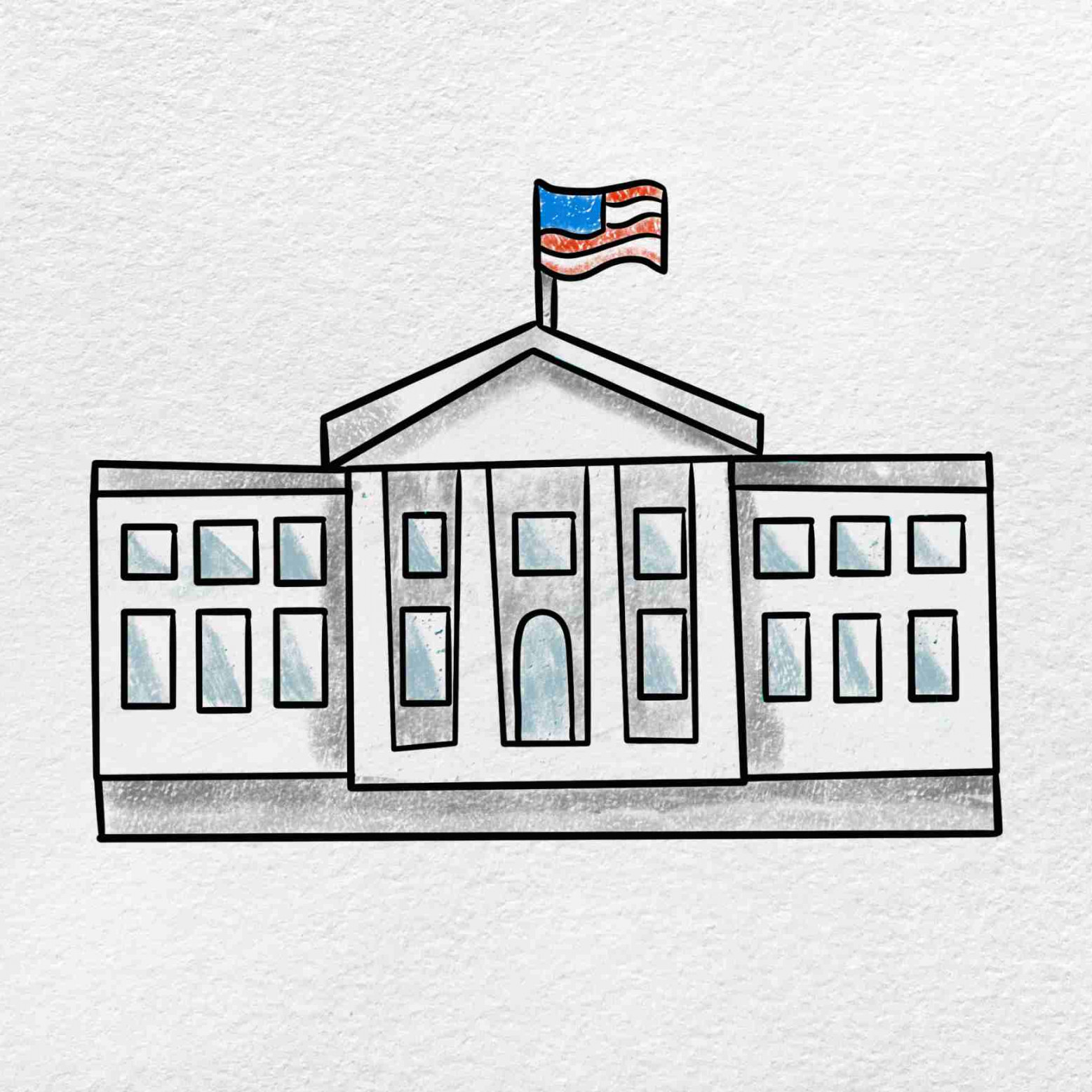 How to Draw the White House - HelloArtsy