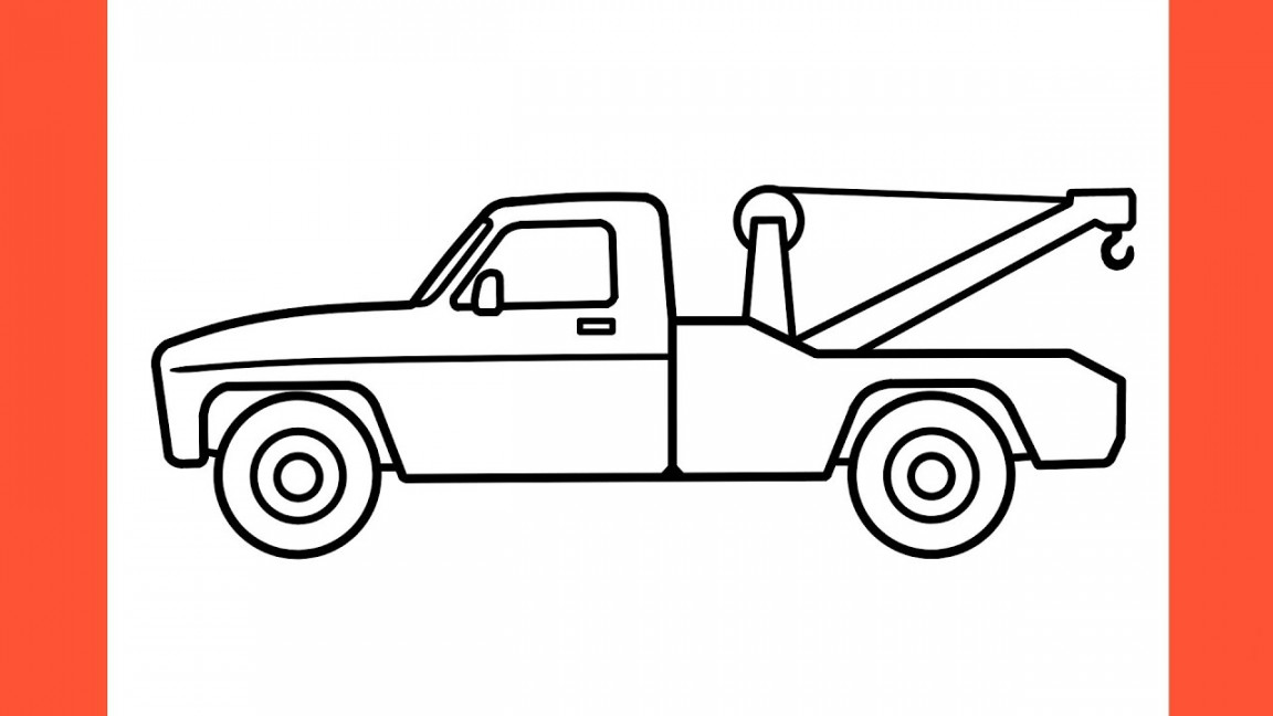 How to draw TOW TRUCK easy / drawing truck step by step